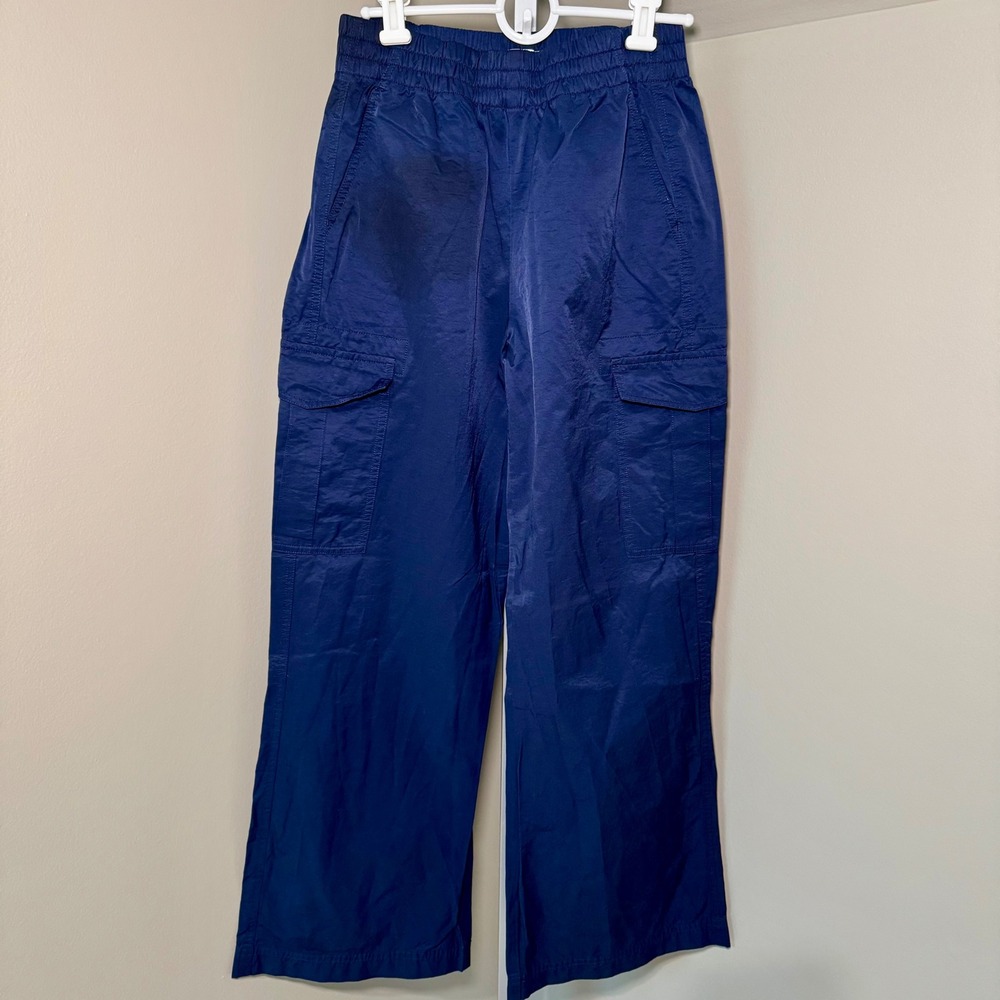 Abercrombie & Fitch Womens Navy Blue Cotton Nylon Tech Cargo Pants XS Relaxed